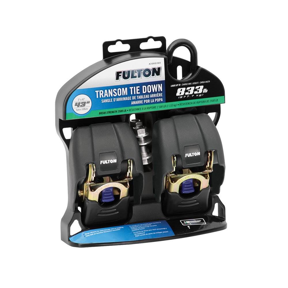 Fulton 2060366 Transom Retractable Ratchet Tie Downs - Pack of 2