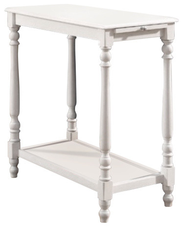 Benzara BM123167 Deering Transitional Side Table  White Finish   Traditional   Side Tables And End Tables   by BuyDBest  Houzz