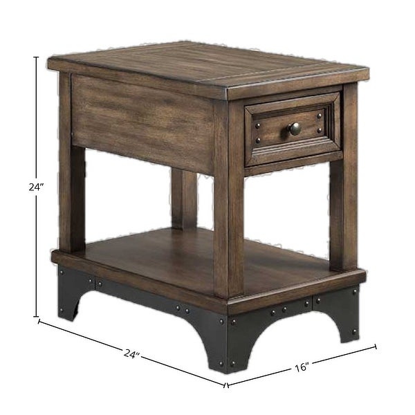 The Gray Barn Hatchery Gun Powder Grey 1-drawer Chairside Table