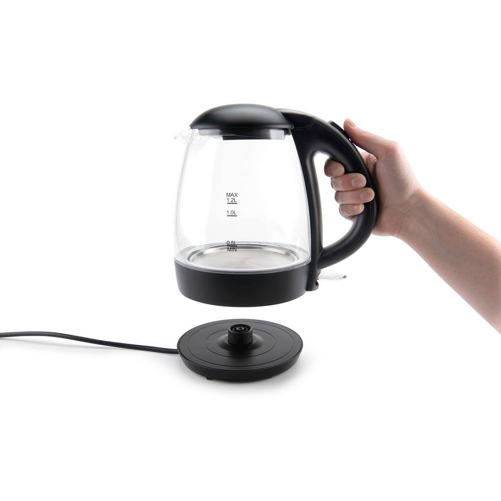 AROMA 5-Cup Black Glass Corded Electric Kettle with Automatic Shut-Off AWK-151B