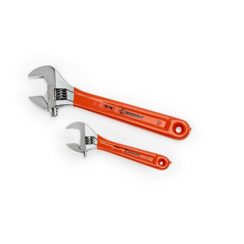 Crescent 6 in. and 10 in. Chrome Cushion Grip Adjustable Wrench Set (2-Piece) AC2610CVS