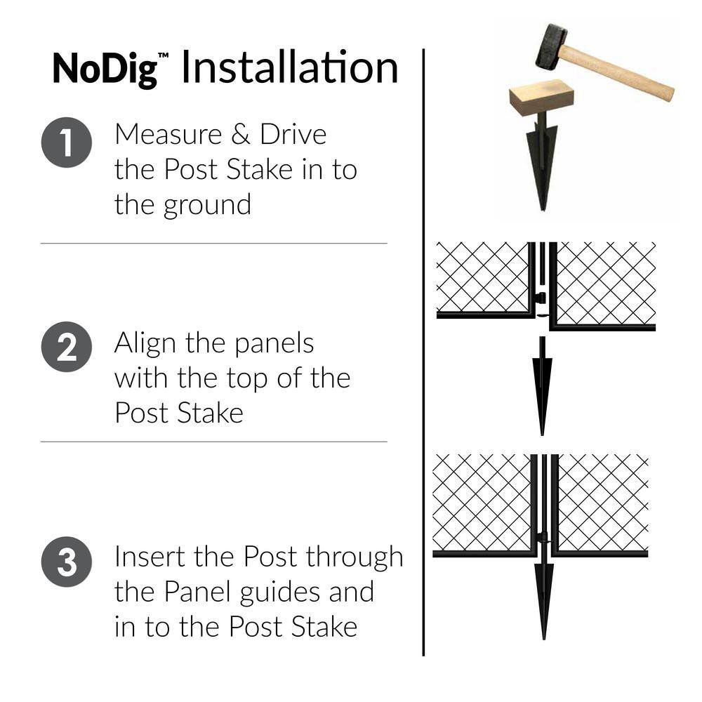 Vigoro 37.3 in. H x 50.2 in. W Steel Diamond Mesh Garden Fence Gate 860657