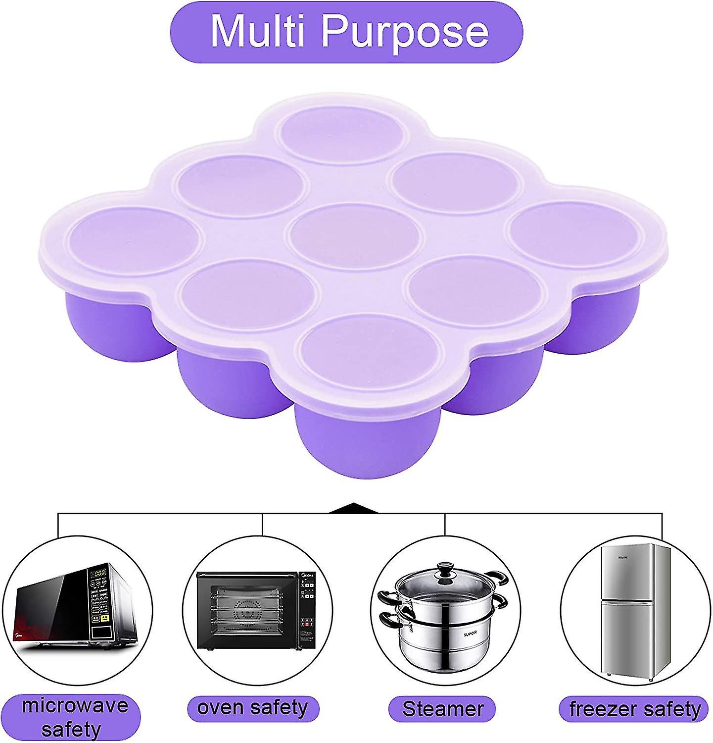 Baby Food Frozen Storage Box， Baby Silicone Container With Airtight Lid And 7 Independent Cells， Food Storage Freezer Tray