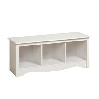 Prepac 20 in. H x 48 in. W x 15.75 in. D White Wood 3-Cube Organizer WSC-4820