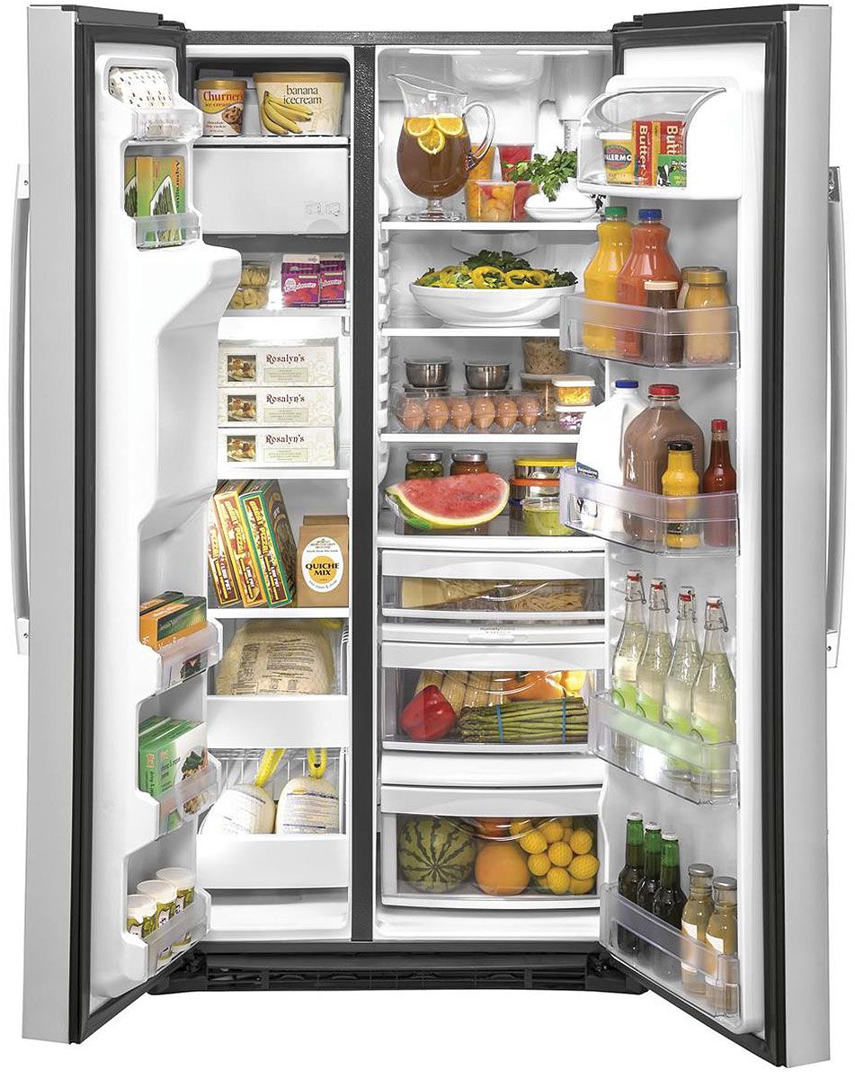 GE 21.8 Cu. Ft. Fingerprint Resistant Stainless Steel Counter-Depth Side-By-Side Refrigerator