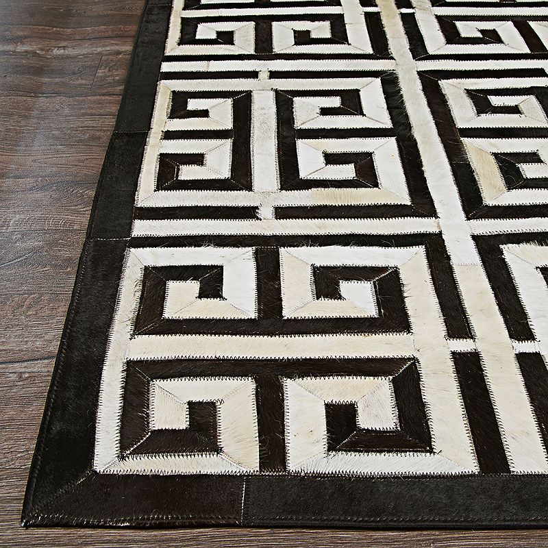 Couristan Chalet Meander Cowhide Leather Area Rug