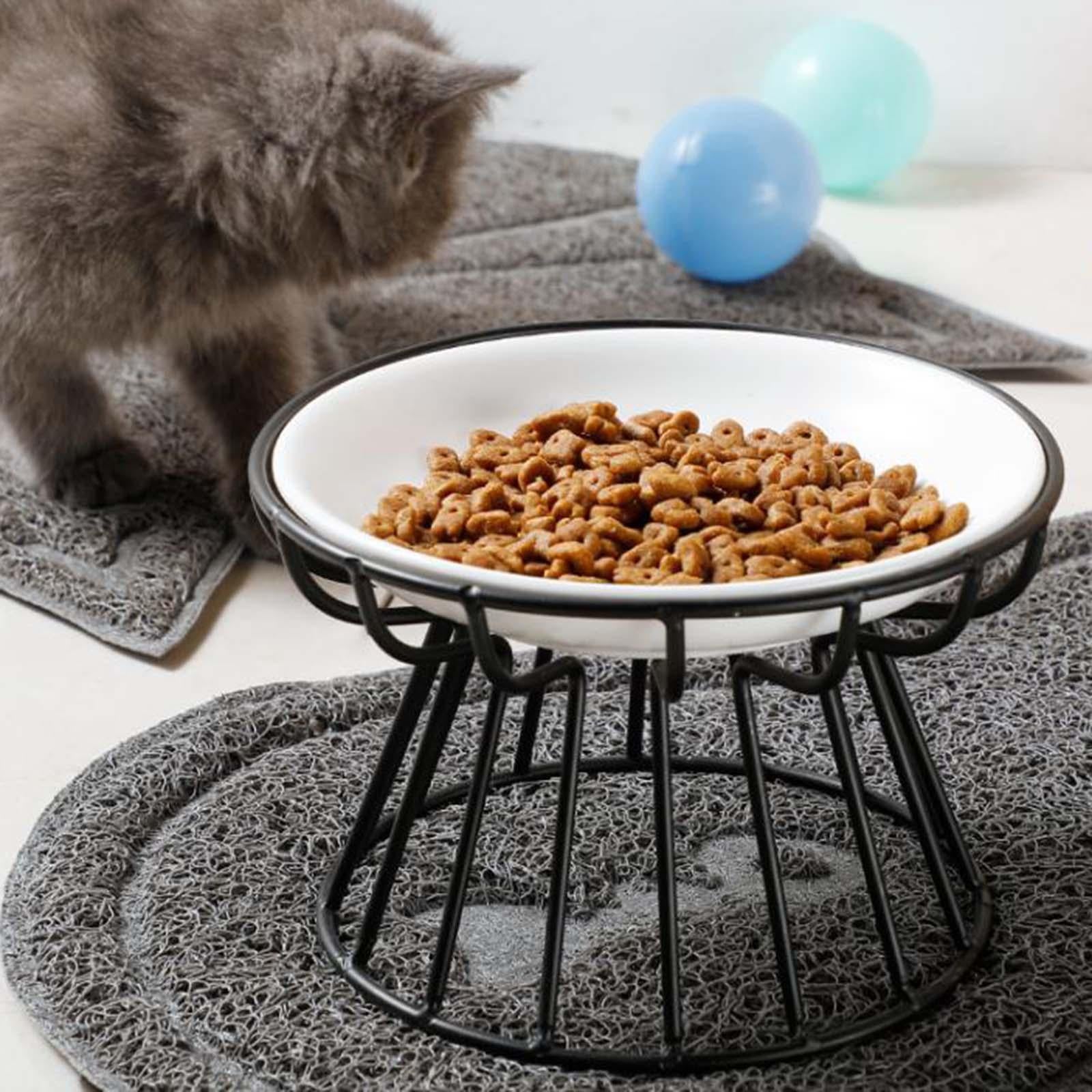 2x Pet Ceramic Bowl Pet Food Bowl Cat Food Bowl Cat Elevated Stand