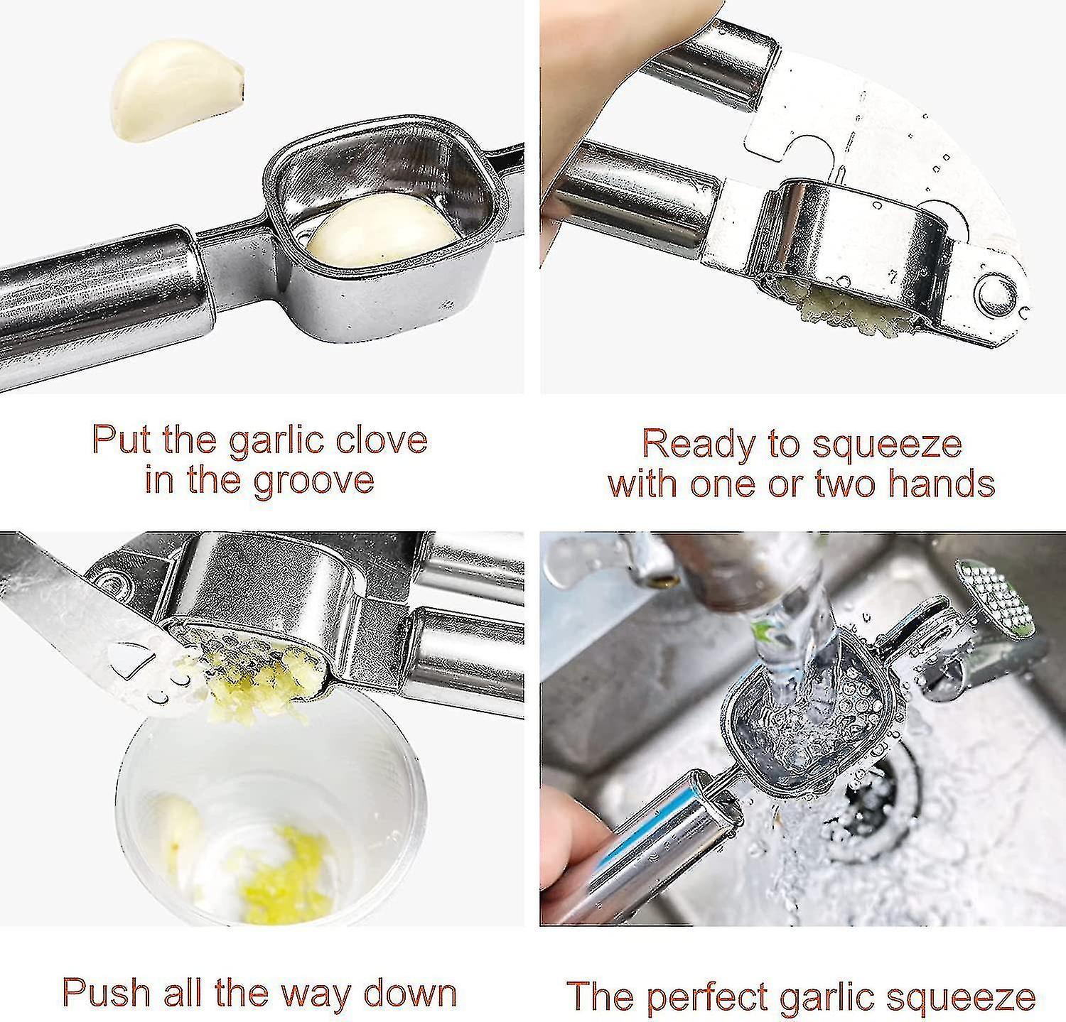 Garlic Press， Stainless Steel Garlic Press Starlight