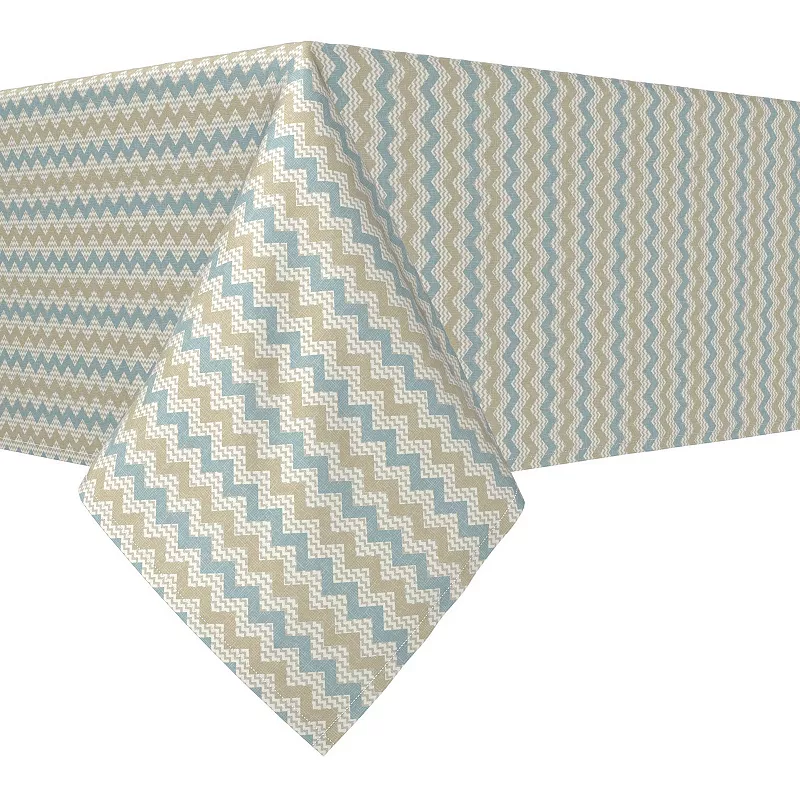 Square Tablecloth， 100% Polyester， 60x60， Textured Chevron Design