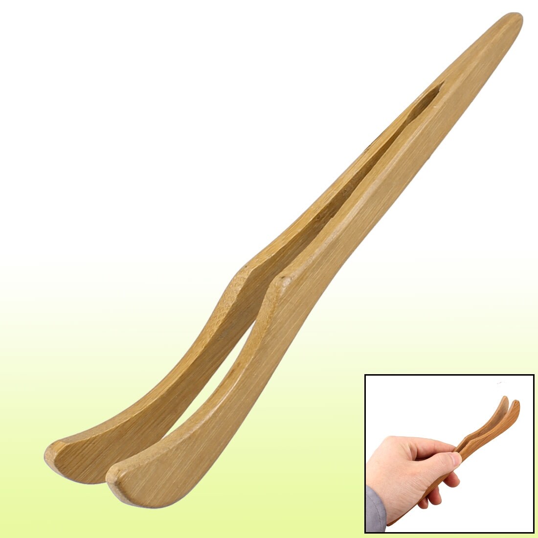 Wooden Curved Tip Tea Tongs Kitchen Tongs Utensil 7 Inch Wood Color - Wood Color