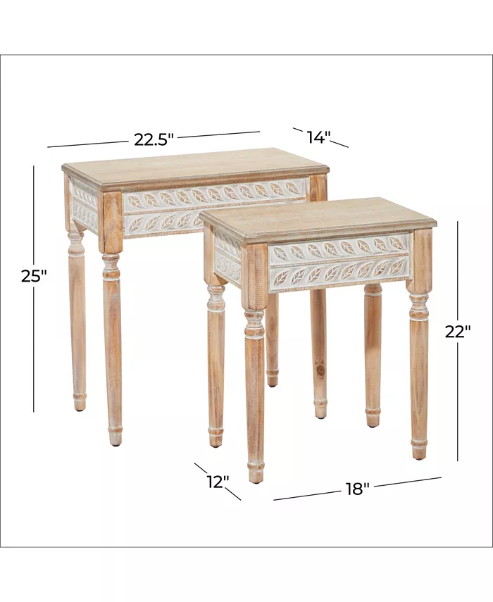 Rosemary Lane Farmhouse Accent Table Set of 2