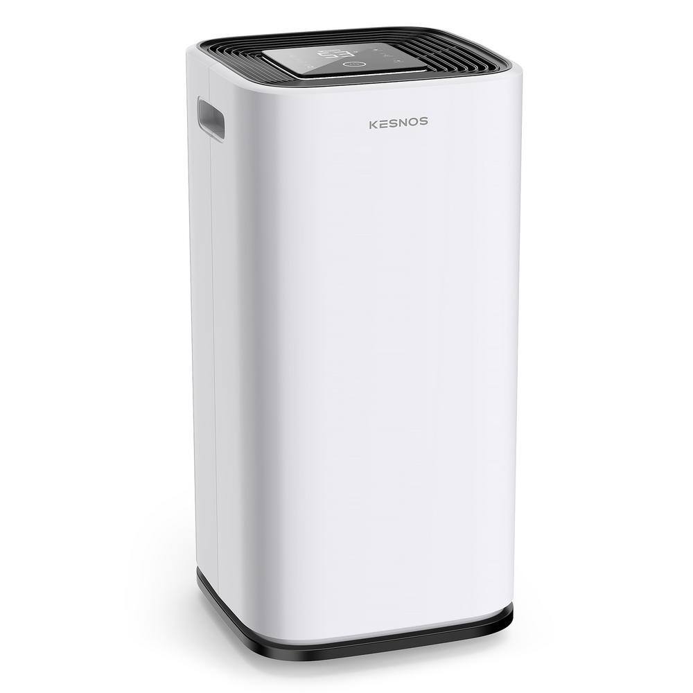 KESNOS 70-Pint Capacity Home Dehumidifier With Bucket And Drain for 5000 sq. ft. Indoor Use White HDCX-PD253D-1