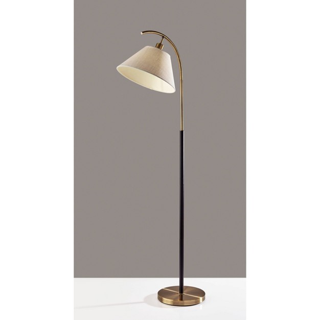 Jerome Floor Lamp Black antique Brass Adesso