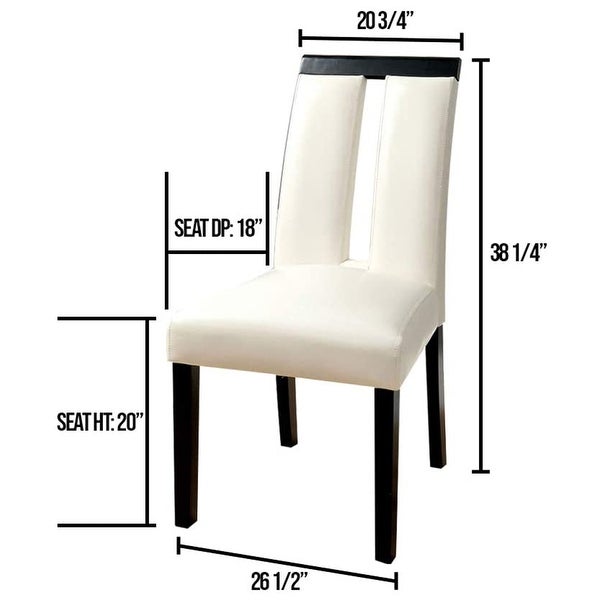 Topcraft Set of 2 Black and White Leatherette Dining Room Chairs