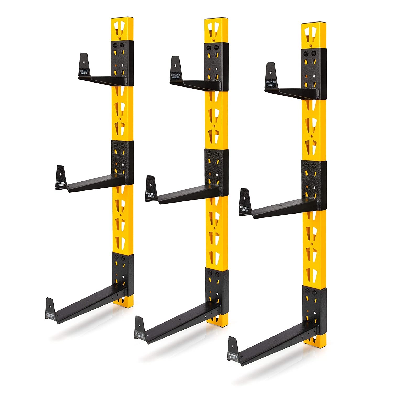 Dewalt 3-Piece Wall Mount Cantilever Wood and Lumber Storage Rack for Workshop Shelving， M