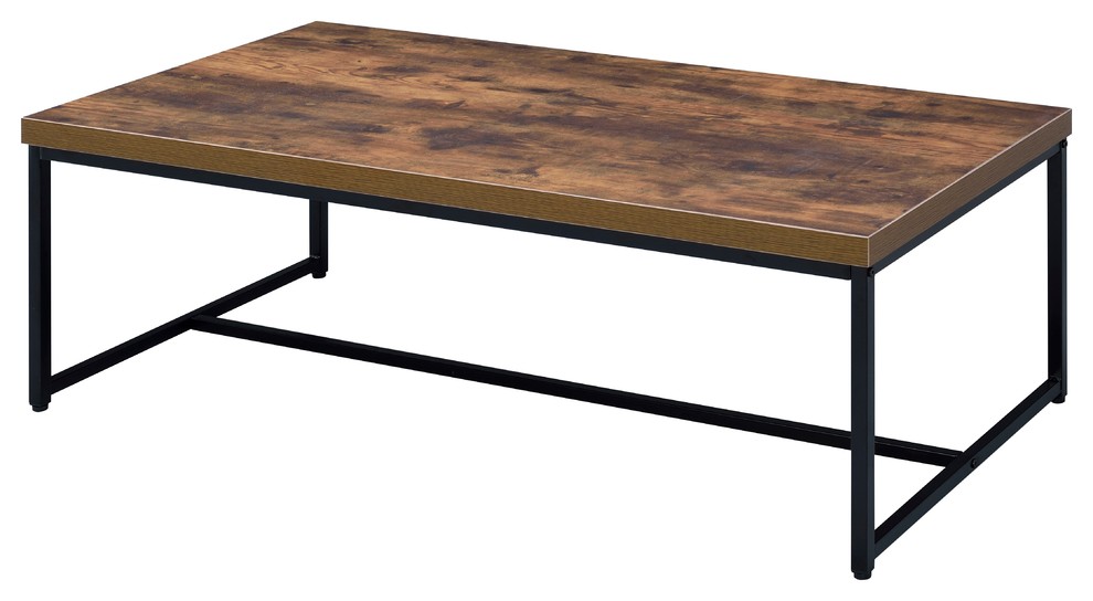 ACME Bob Coffee Table  Weathered Oak and Black   Industrial   Coffee Tables   by Acme Furniture  Houzz