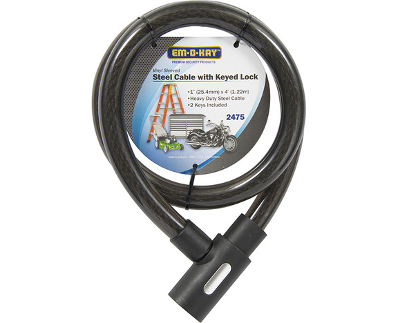 Em D Kay 2475 4' Vinyl Sleeved Steel Cable With Ke...