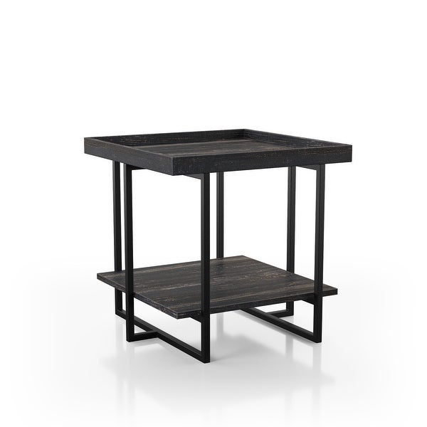 Furniture of America Alivia Rustic Black 24-inch 1-shelf Side Table