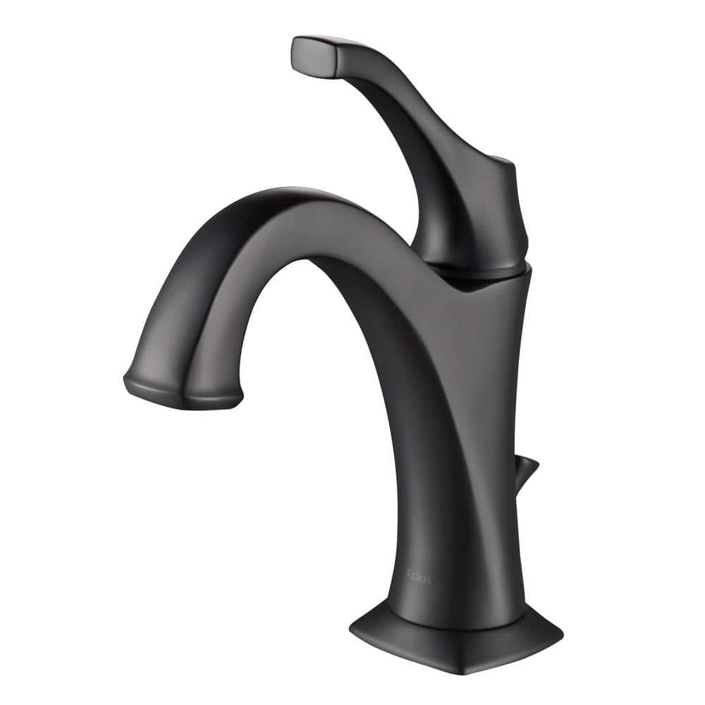 KRAUS Arlo Single Hole Single Handle Bathroom Faucet in Matte Black