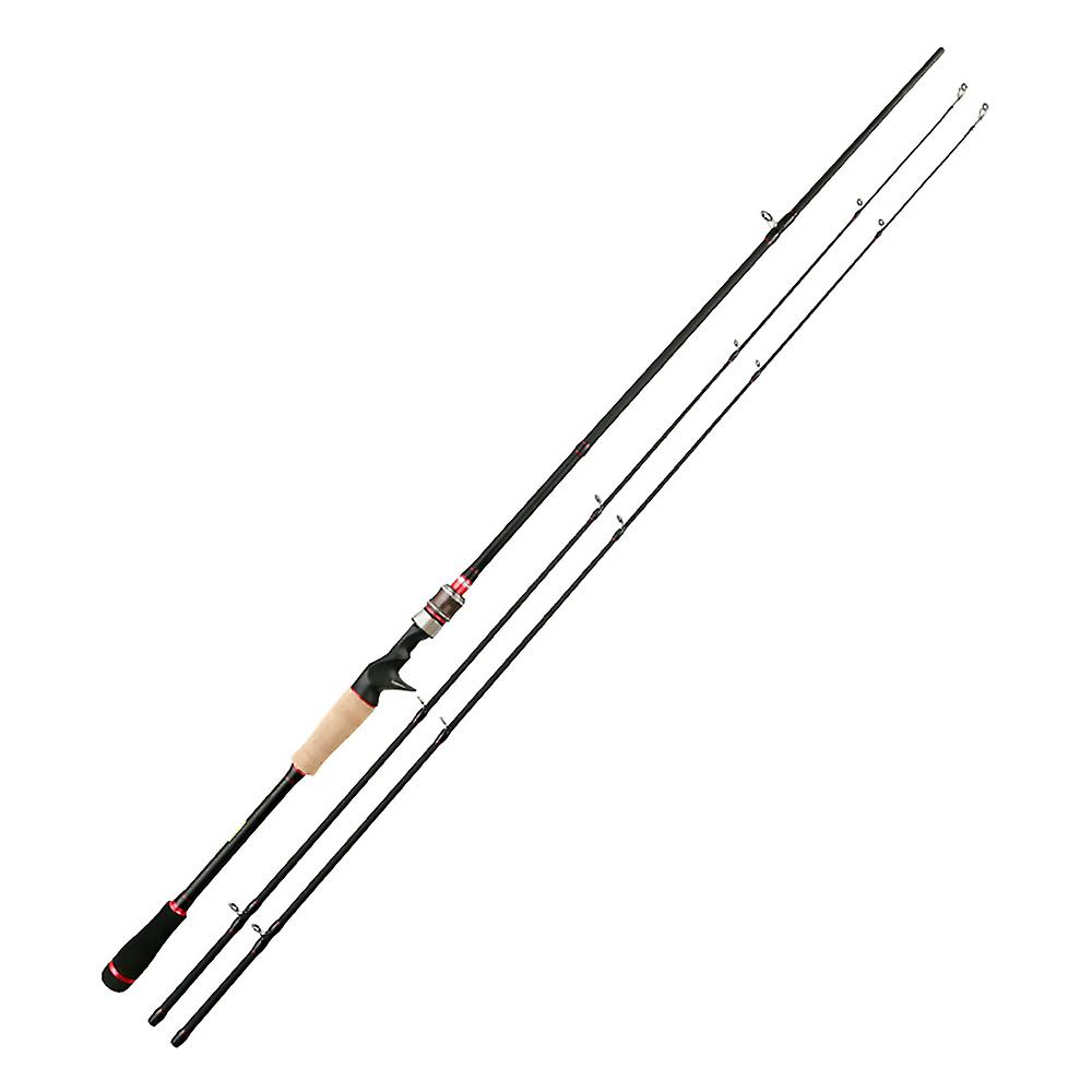 Carbon Fishing Rod M + ML 2 Tips Spinning Casting Rod Fishing Tackle (Gun Handle 2.1m)