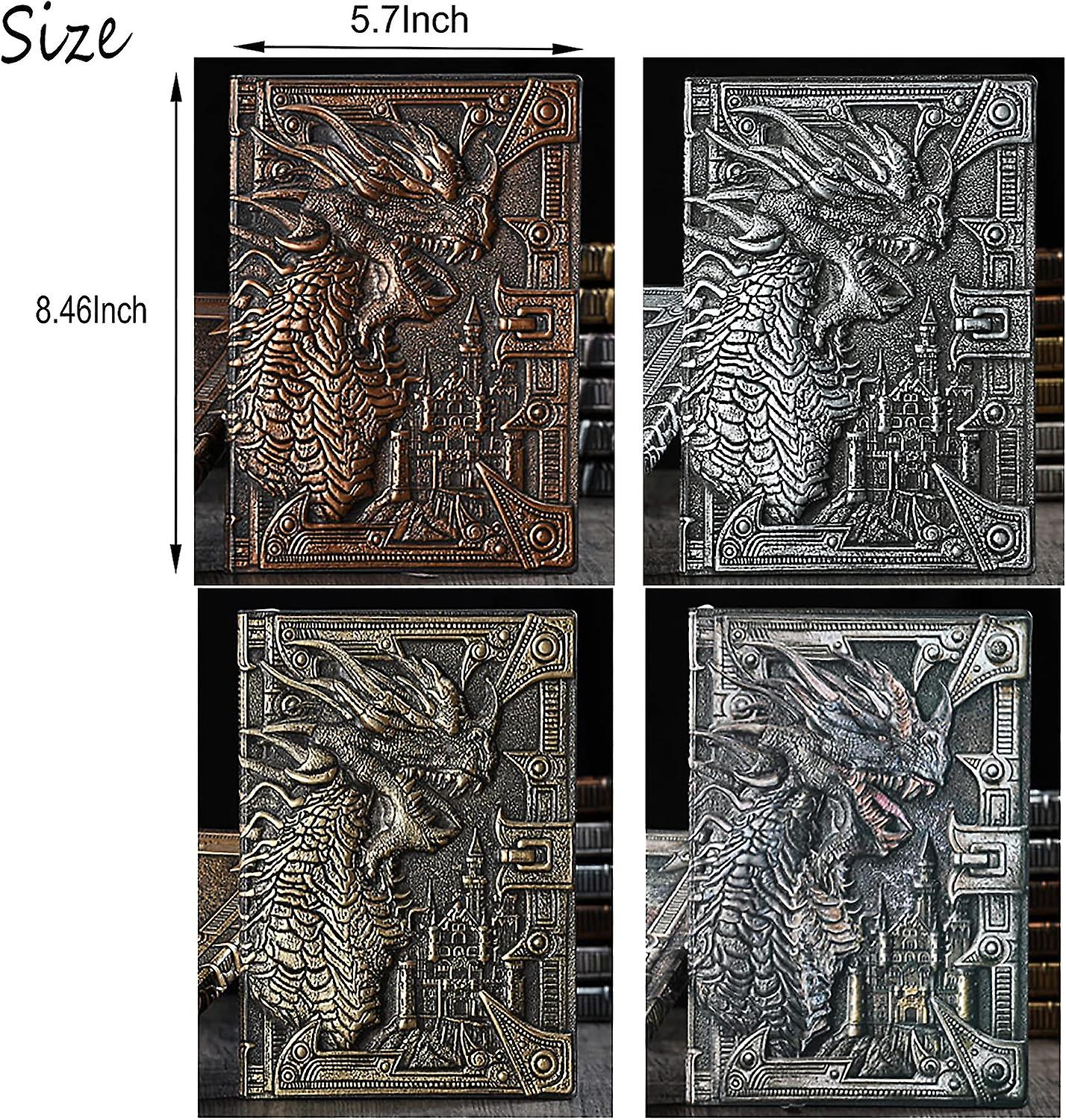 3d Dragon Embossed Journal Writing Notebook，hardcover Dnd Journal Handmade Daily Notepad Travel Diary，rpg Accessories Gift For Dm'sanddandd Players