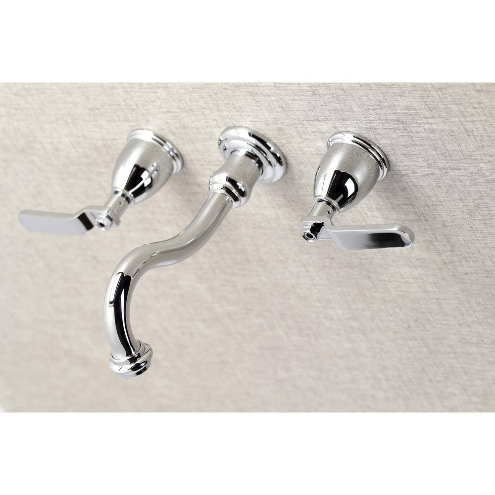 Kingston Brass Whitaker 2-Handle Wall Mount Tub Faucet in Polished Chrome (Valve Included) HKS3021KL