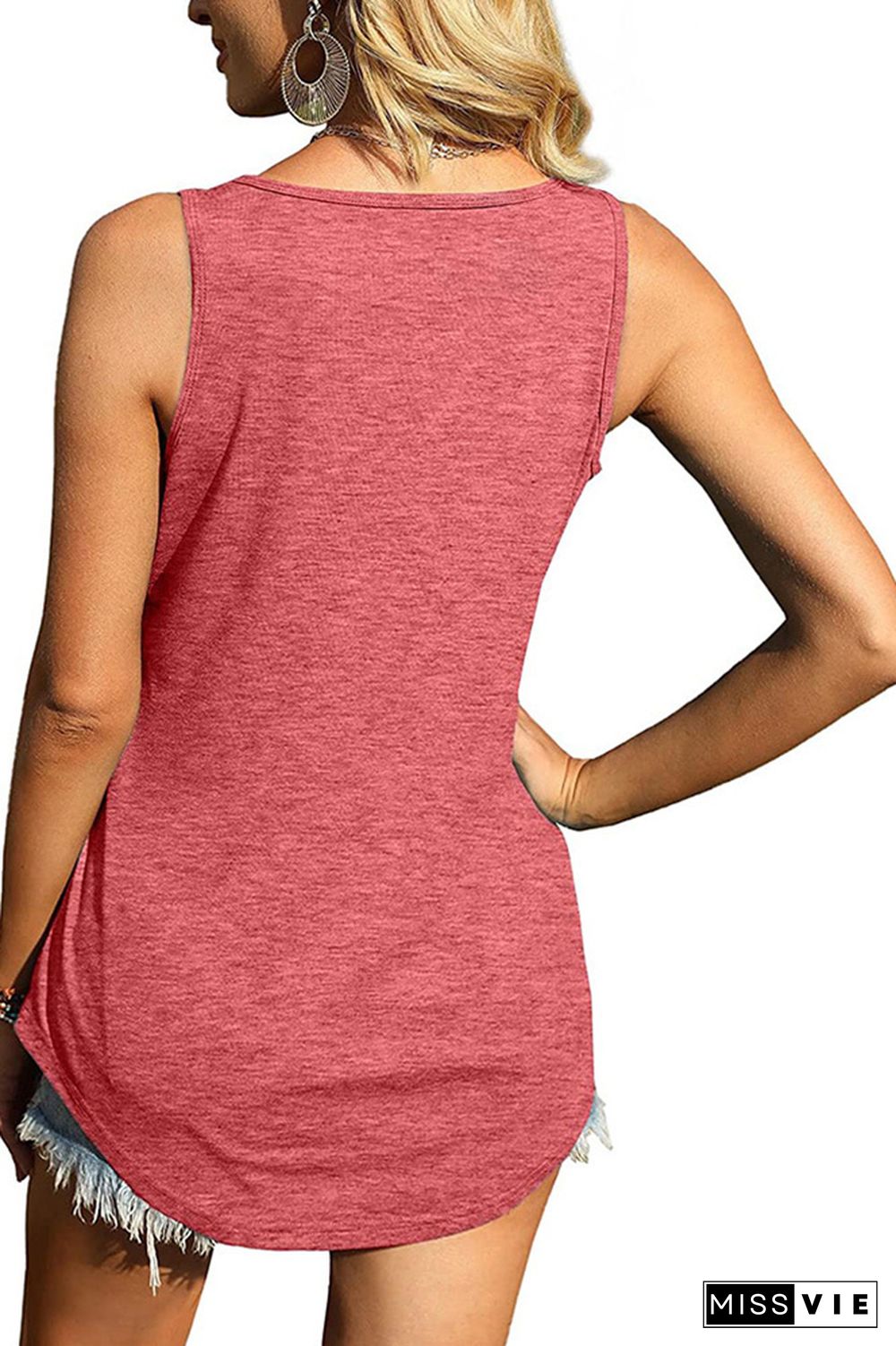 Plain Square Neck Jersey Tank Top