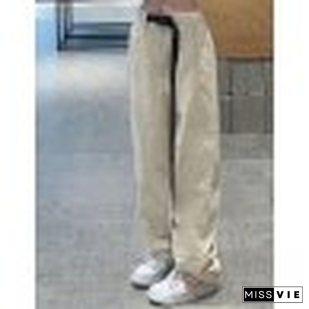 Buckled Strap Straight Leg Pants