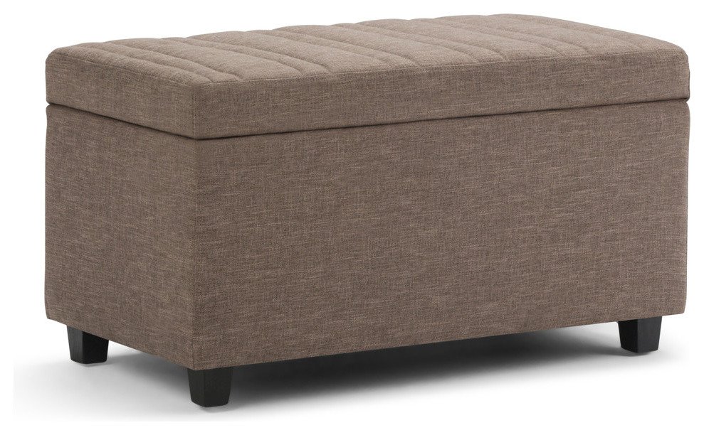 Darcy 34 quotContemporary Storage Ottoman   Transitional   Footstools And Ottomans   by Homesquare  Houzz