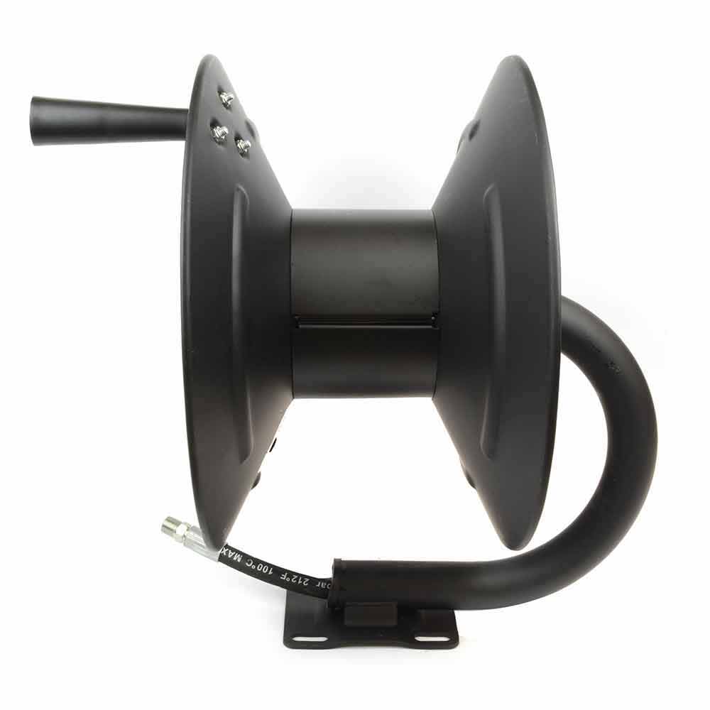 Interstate Pneumatics PW7190 3/8 Inch x 100' Steel Hose Reel with Swivel Fitting， Mounting Bracket and 3' Pigtail