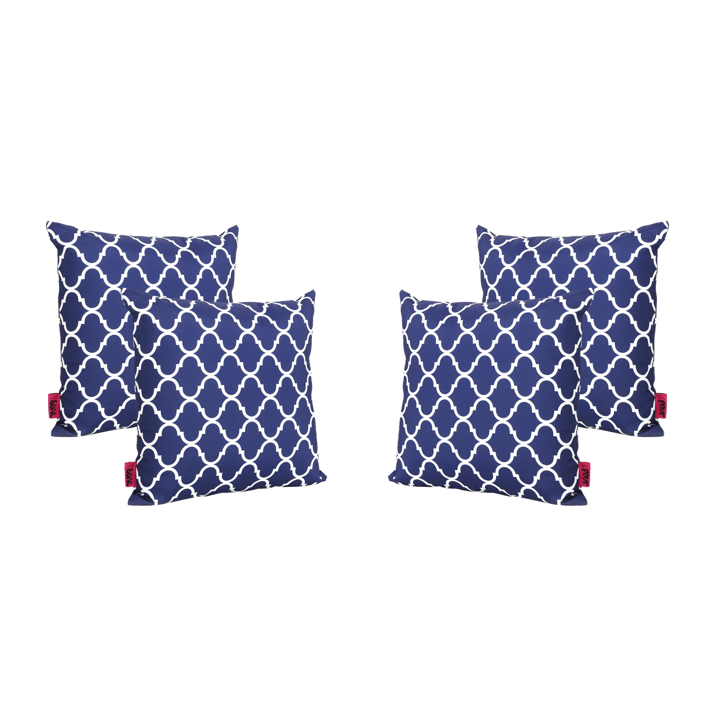 Amberlynn Modern Quatrefoil Pattern Fabric Accent Throw Pillow (Set of 4)