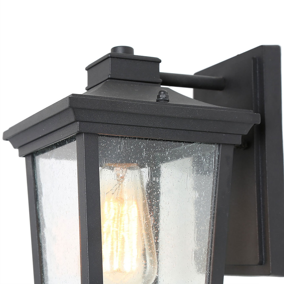 LNC 1 Light Farmhouse Black Outdoor Sconces Wall Lighting  Outdoor Lantern   Transitional   Outdoor Wall Lights And Sconces   by LNC  Houzz