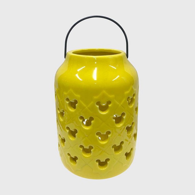 Ceramic Mickey Mouse Candle Lantern Yellow black