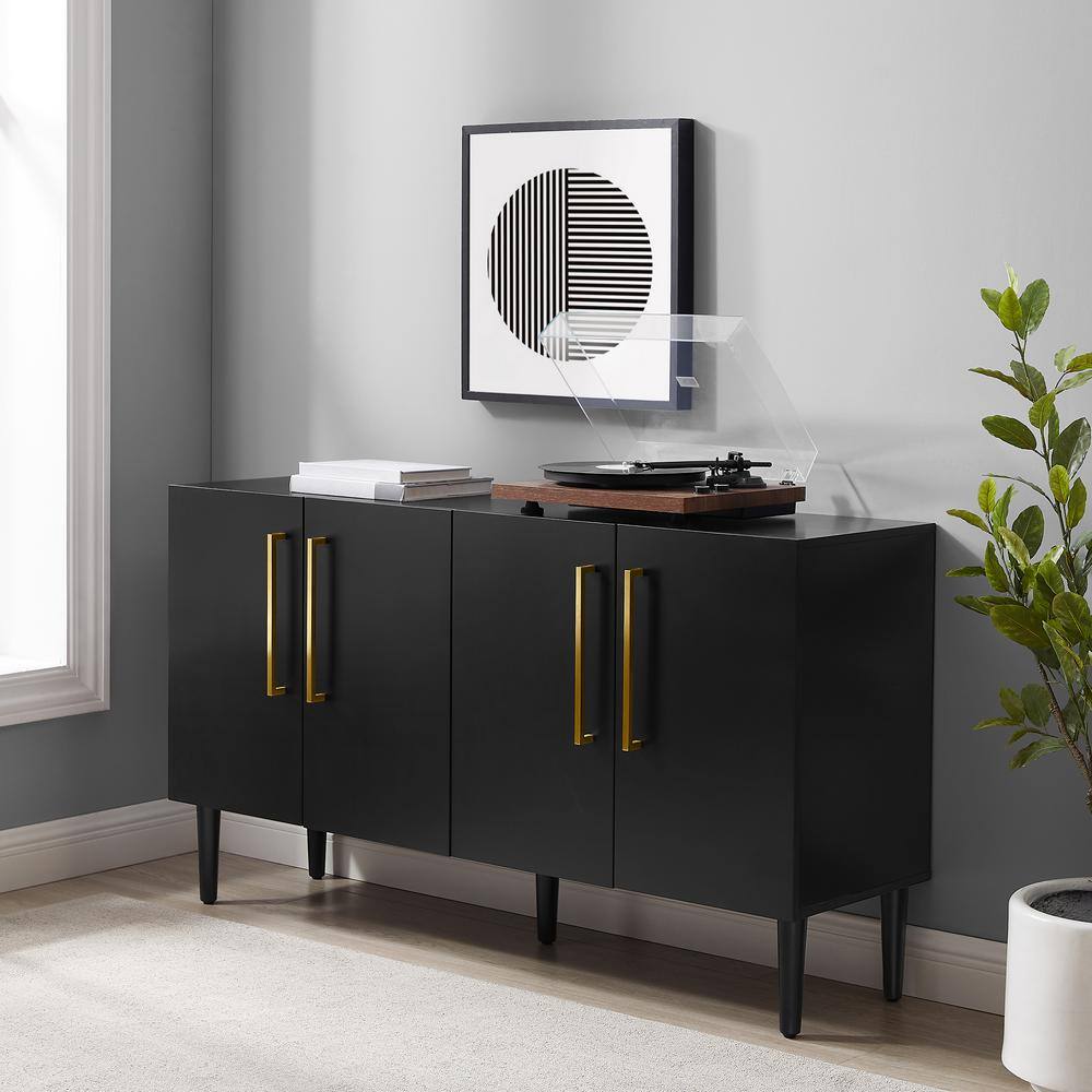 CROSLEY FURNITURE Everett Matte Black Sideboard CF4214-MB