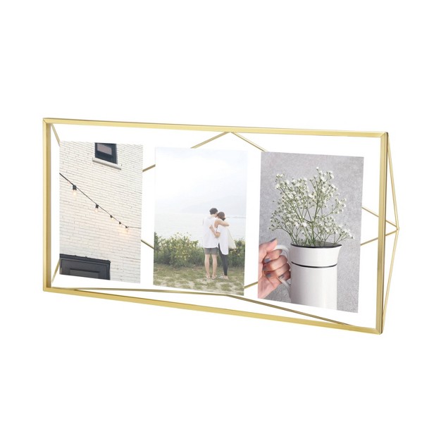 Set Of 3 Prisma Picture Frames Opening Brass Umbra