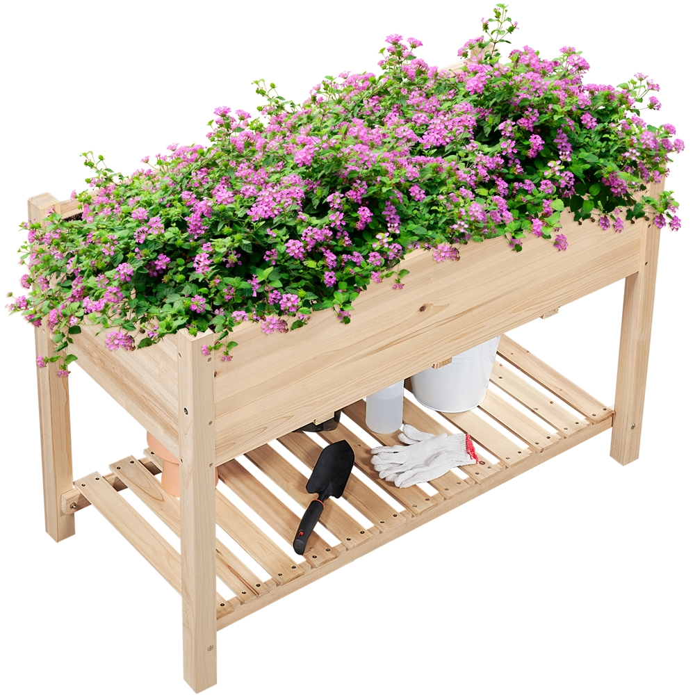 Yaheetech 2 Tiers Raised Garden Bed for Vegetables Flowers Herbs Outdoor/Indoor, Wood