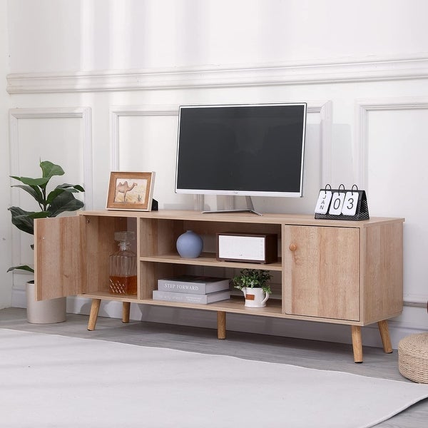 Wood TV Stand Cabinet for TVs up to 50