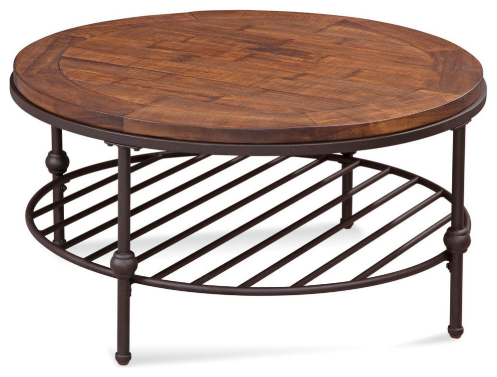 Emery Round Cocktail Table   Rustic   Coffee Tables   by BASSETT MIRROR CO.  Houzz