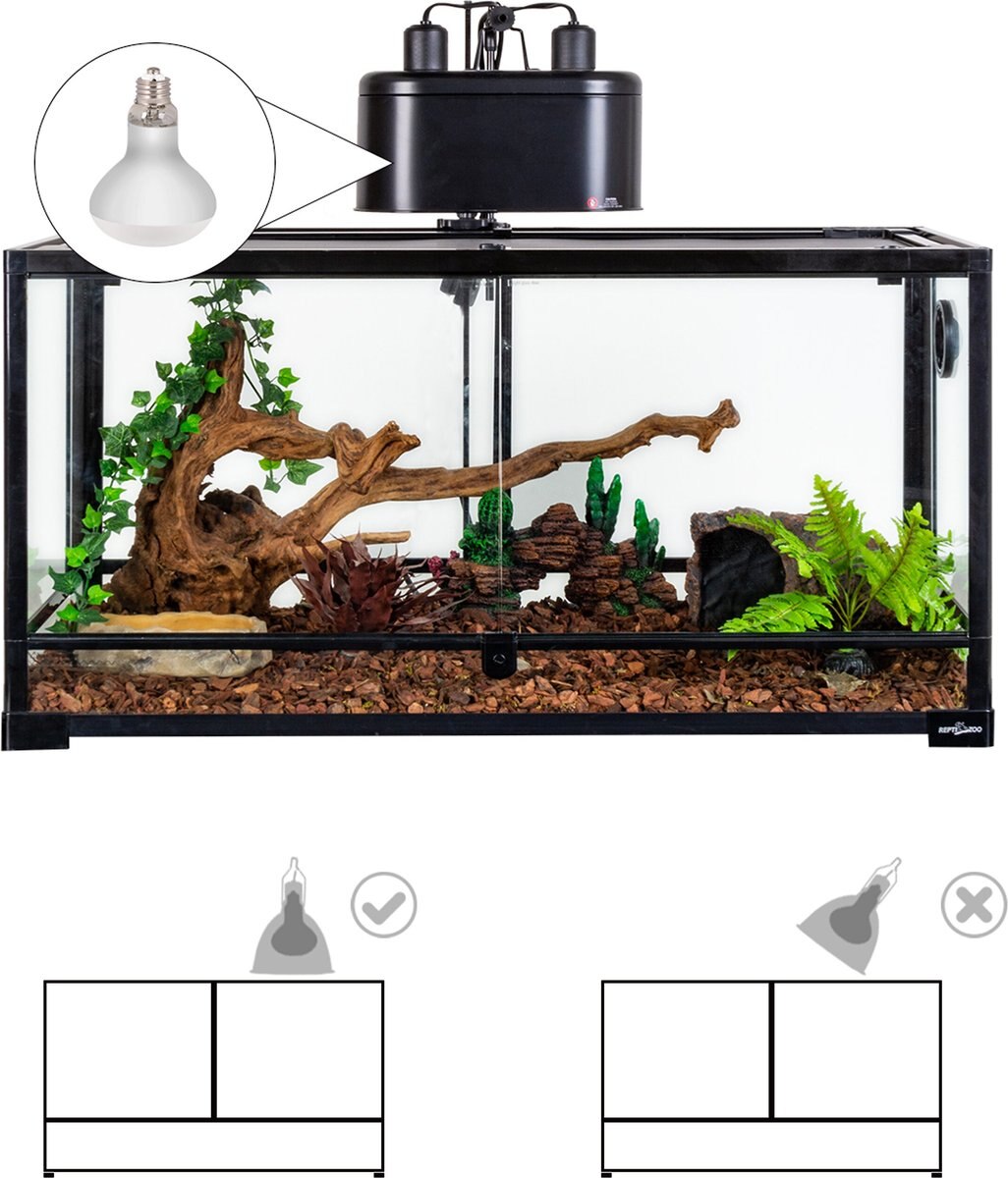 REPTI ZOO 100W Sun Basking Reptile Terrarium Lamp