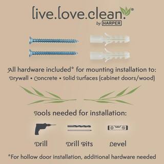 HARPER Live.Love.Clean. Bamboo 5-Hook Broom and Mop Holder 37501700