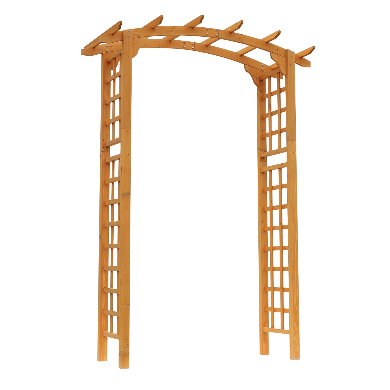 Outsunny 7.5' Wood Garden Arbor Trellis for Climbing Plants, Outdoor Pergola Arch Bridal Party Decoration