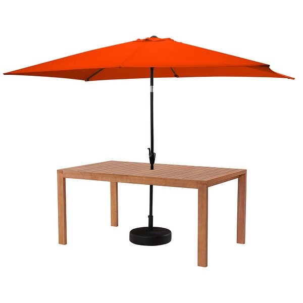 Weston Table with 4 Chairs and 10ft Rectangular Umbrella - 6 Piece Set - N/A - Overstock - 37252540