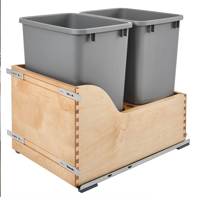 Rev-A-Shelf Dual Pull Out Trash Can 35 Qt Soft-Close Blum Slides， 4WCSC-1835DM-2