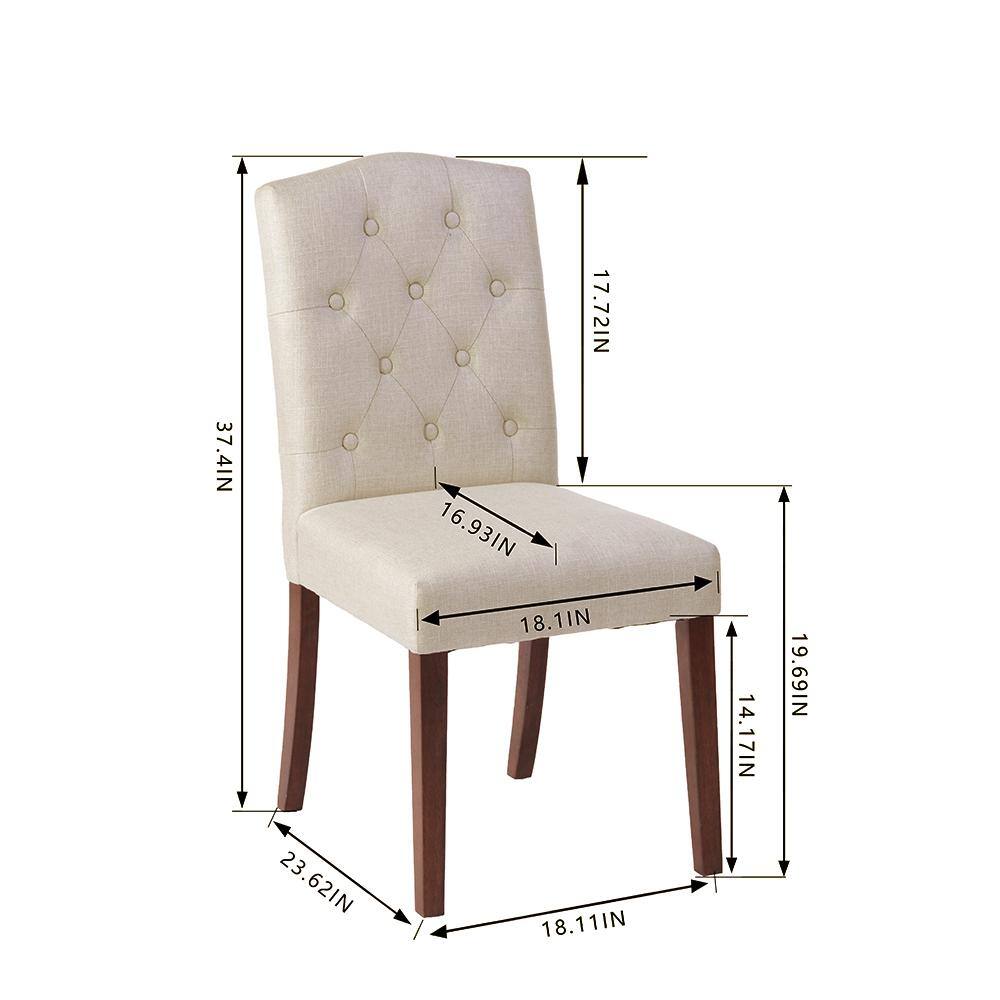 StyleWell Beckridge Biscuit Beige Upholstered Dining Chair with Tufted Back (Set of 2) Lunon DC WB