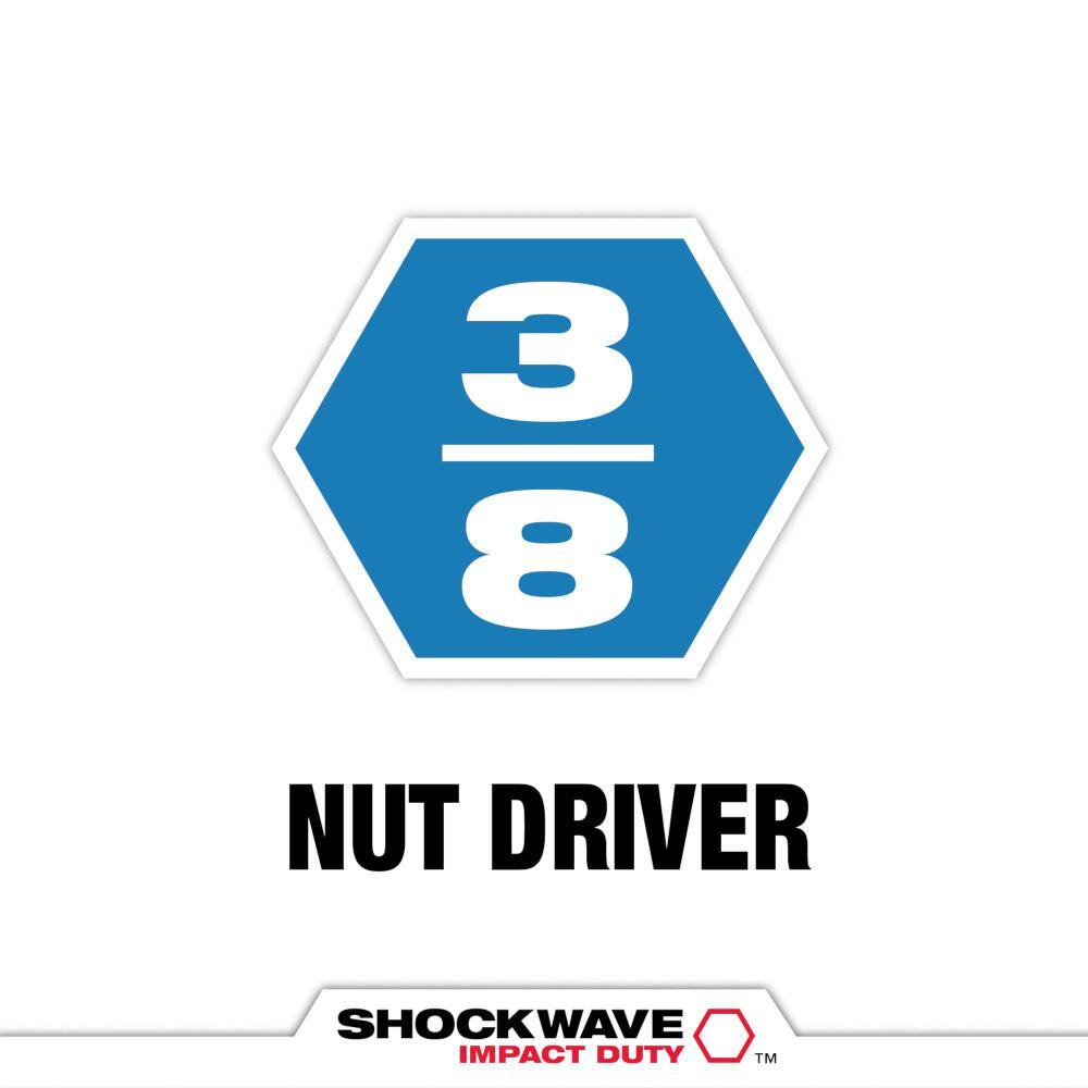 MW SHOCKWAVE Impact Duty 38 in. x 1-78 in. Alloy Steel Magnetic Nut Driver (3-Pack) 49-66-4525