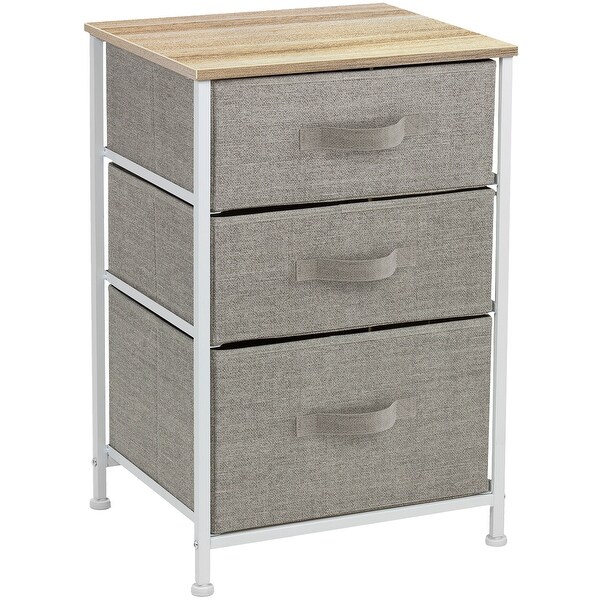 Nightstand 3-Drawer Shelf Storage - Bedside Furniture End Table Chest - - 34483831