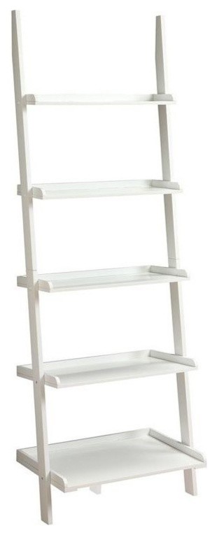 Scranton  ampCo Bookshelf Ladder   White   Transitional   Bookcases   by Homesquare  Houzz