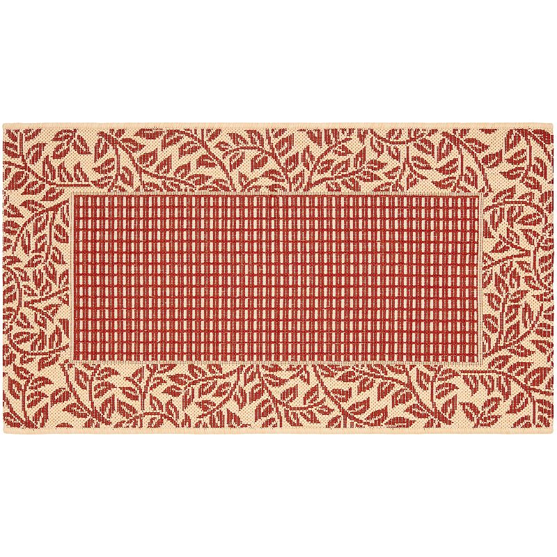 Safavieh Courtyard Leaves Wide Border Indoor Outdoor Rug