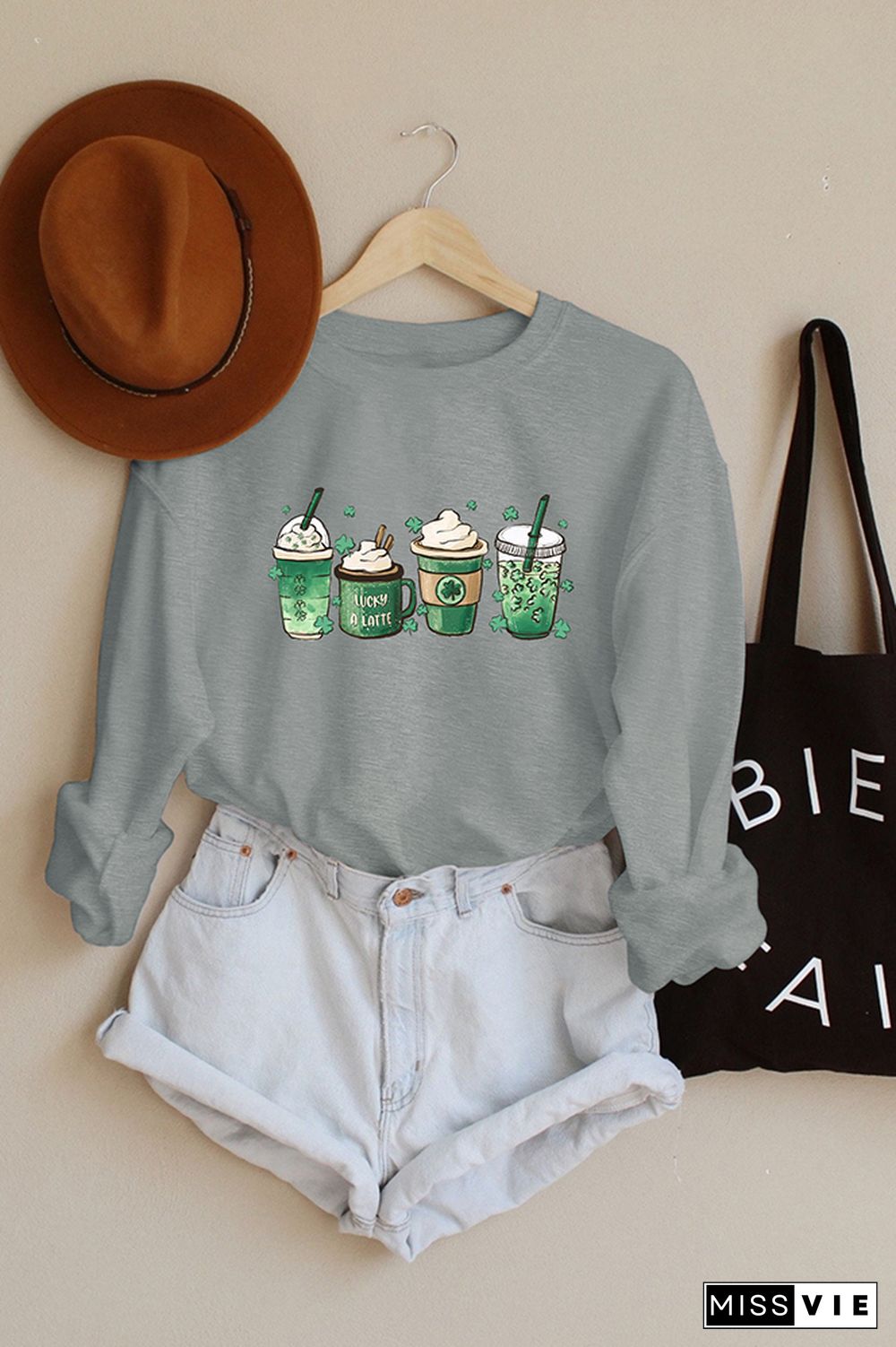 St Patricks Day - Coffee Cups Sweatshirt Wholesale