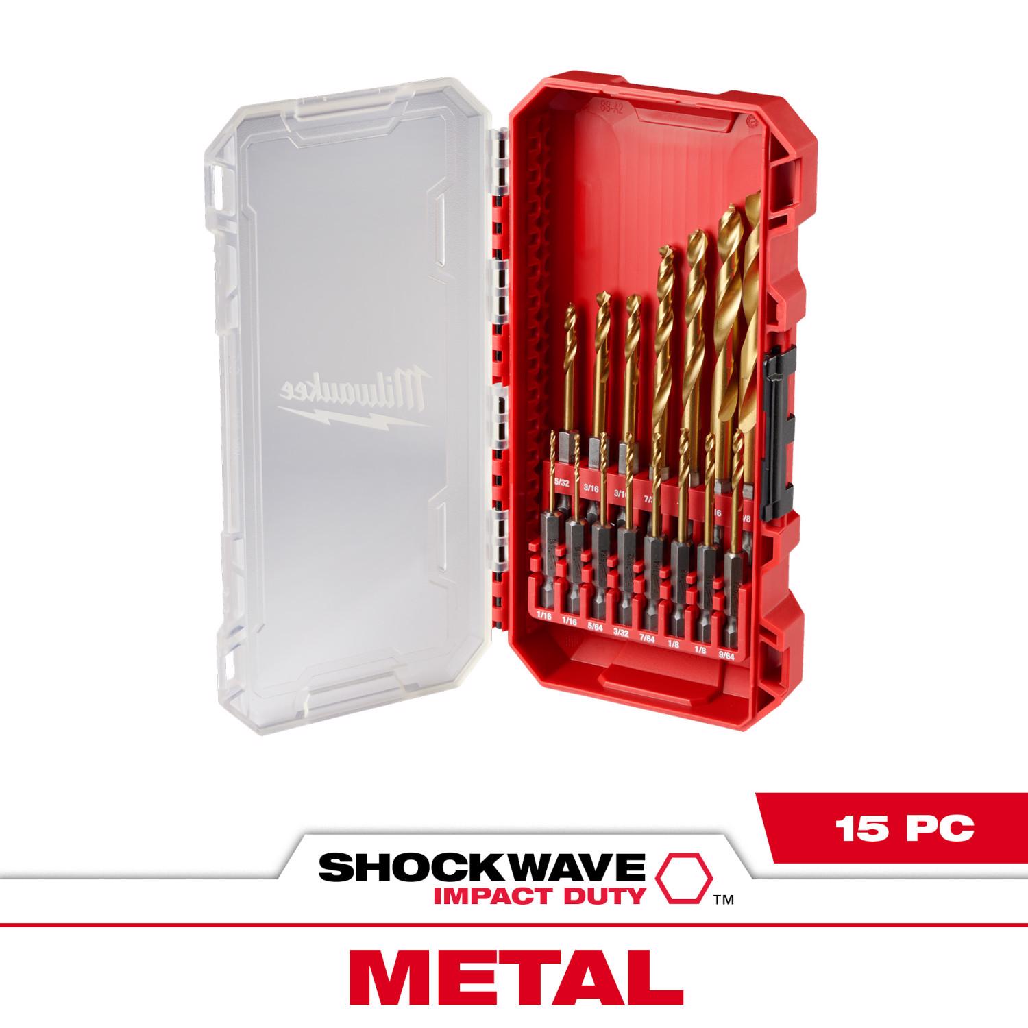 MW Shockwave Steel Impact Rated Drill Bit Set 15 pc